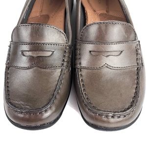 GH Bass Antoinette grey leather loafers Size 10M